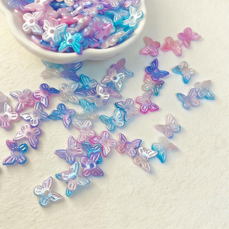 3200pcs DIY Headpiece Accessories, Dual Color Lustrous Butterfly Beads, Handmade Jewelry Materials, Craft Supplies for Creators