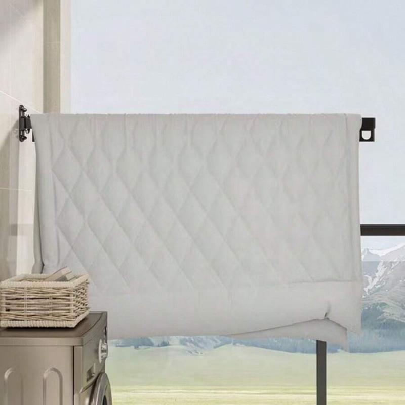 Heavy Duty Foldable Wall Drying Rack 8 Slot Space Efficient Wall Hanging Garment Organizer Durable Stainless Steel Construction Hanger Rack