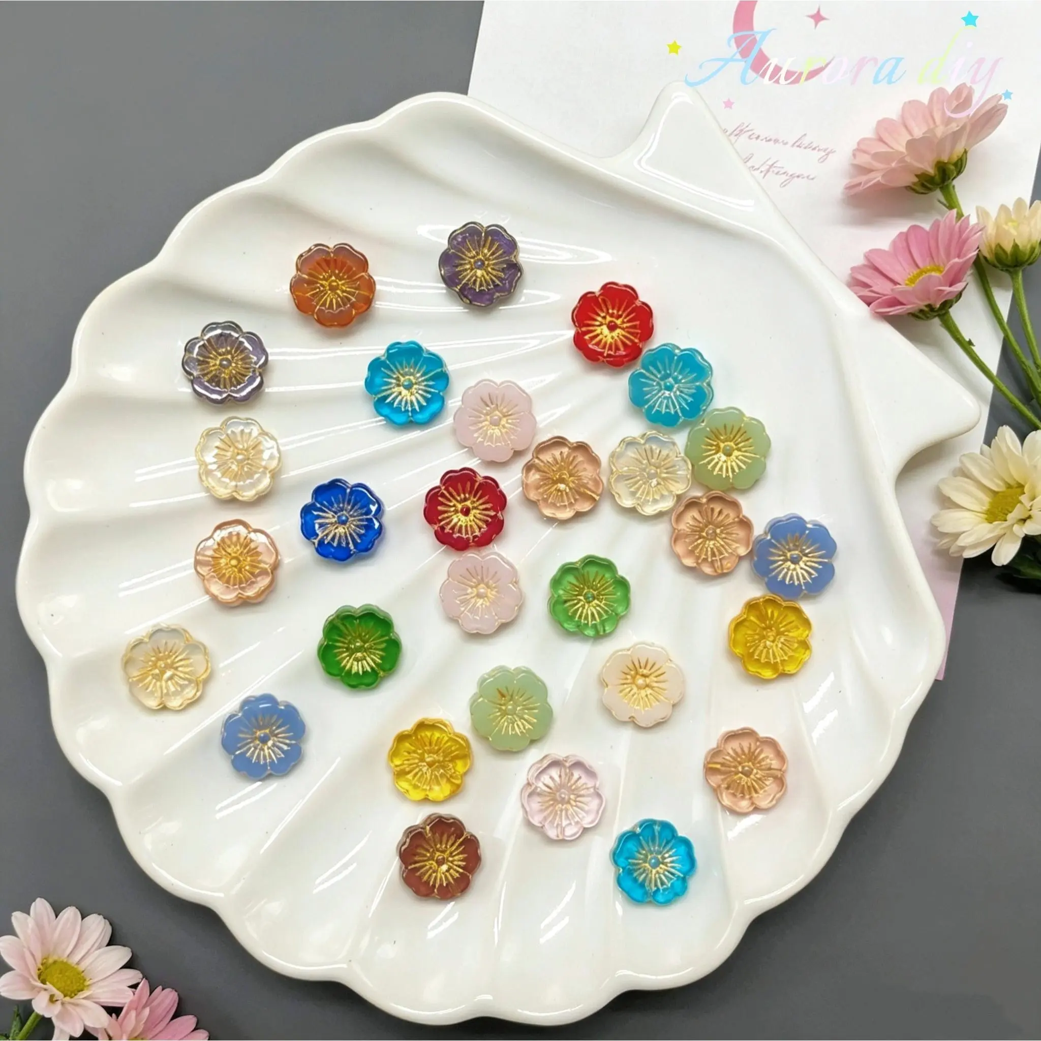 ✨【NEW】Gilded Duo Glass Beads - Gold Inlaid Two-Style Set for DIY Jewelry Making