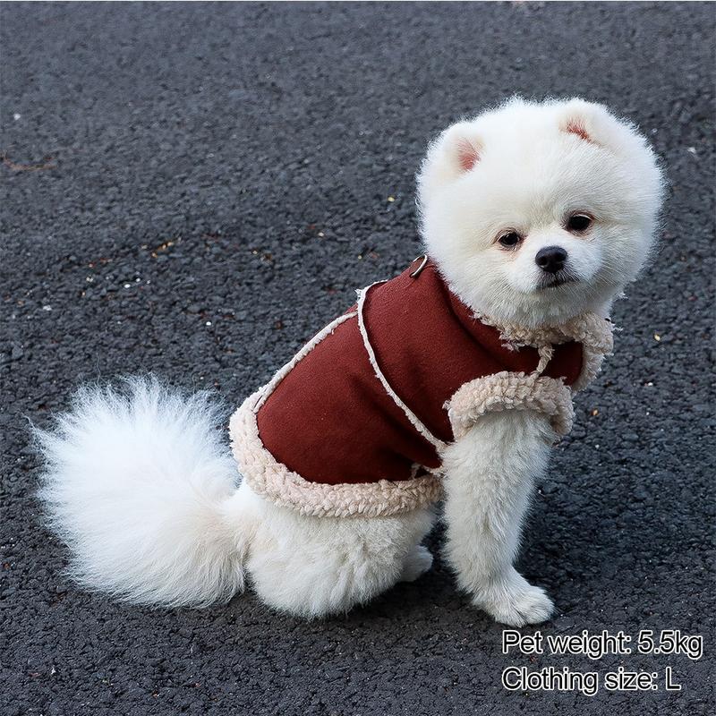 Dog & Cat Autumn & Winter Coat, 1 Count Warm Pet Coat with Traction Hole, Pet Clothes for Small &  Medium & Large Dogs & Cats