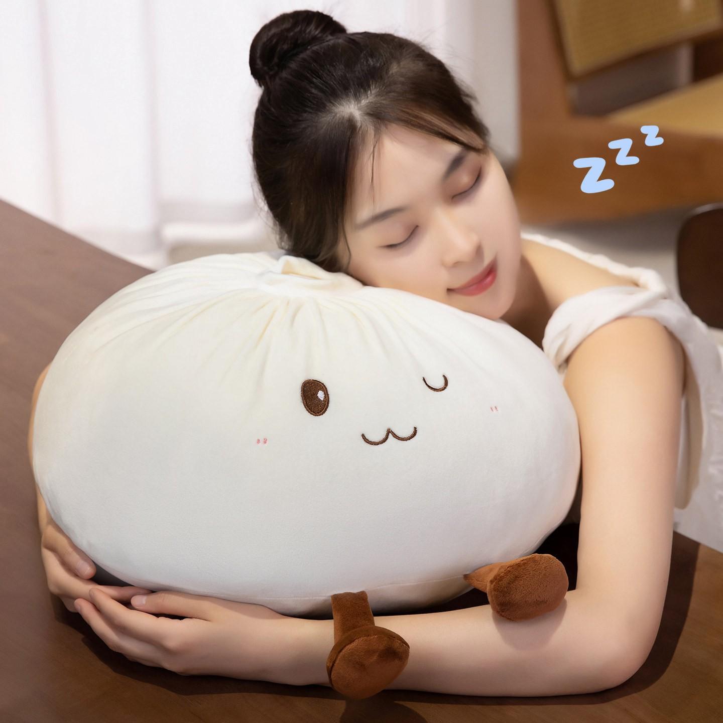 Giant Cute Baozi Plush Pillow, Ultra Soft Squishy Hug Toy, Cartoon Sofa Cushion, Large Comfortable Sleep Companion, Kids and Adults