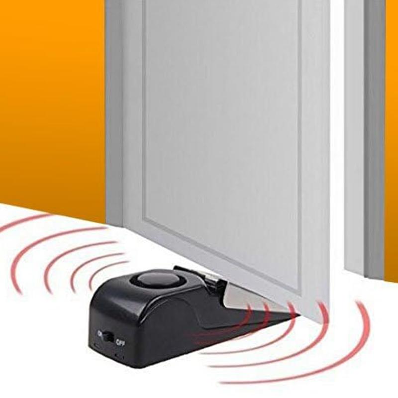 Home Security Door Stopper Alarm - Easy to Install No Tools Needed, 3 Sensitivity Modes, 120DB Loud Anti-Theft Alarm, Stainless Steel Pressure-Resistant, Instant Alarm When Pushed