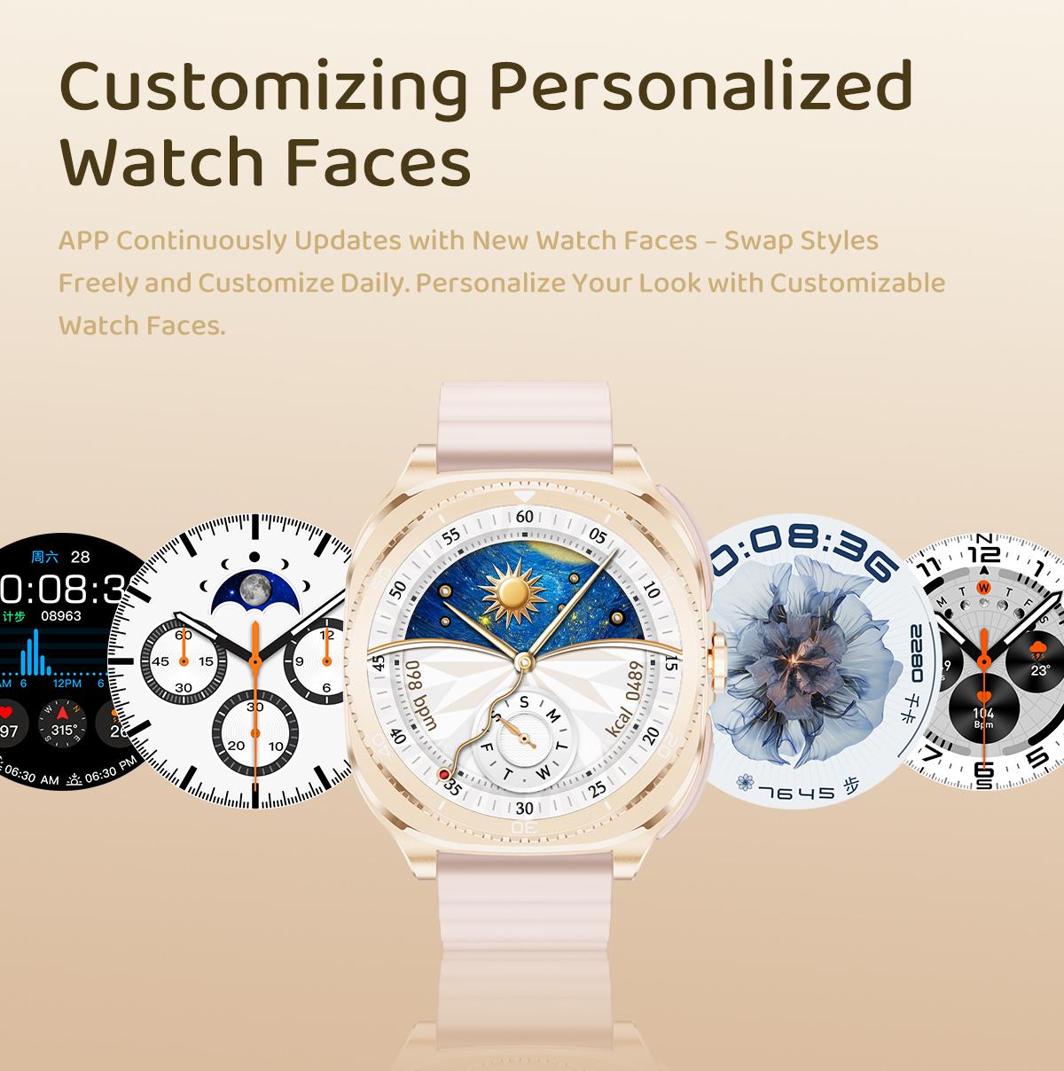 Women Smart Watch with Bluetooth Earbuds Wireless Fitness Tracker Heart Rate Monitor Music Playback Phone Calls for iOS Android