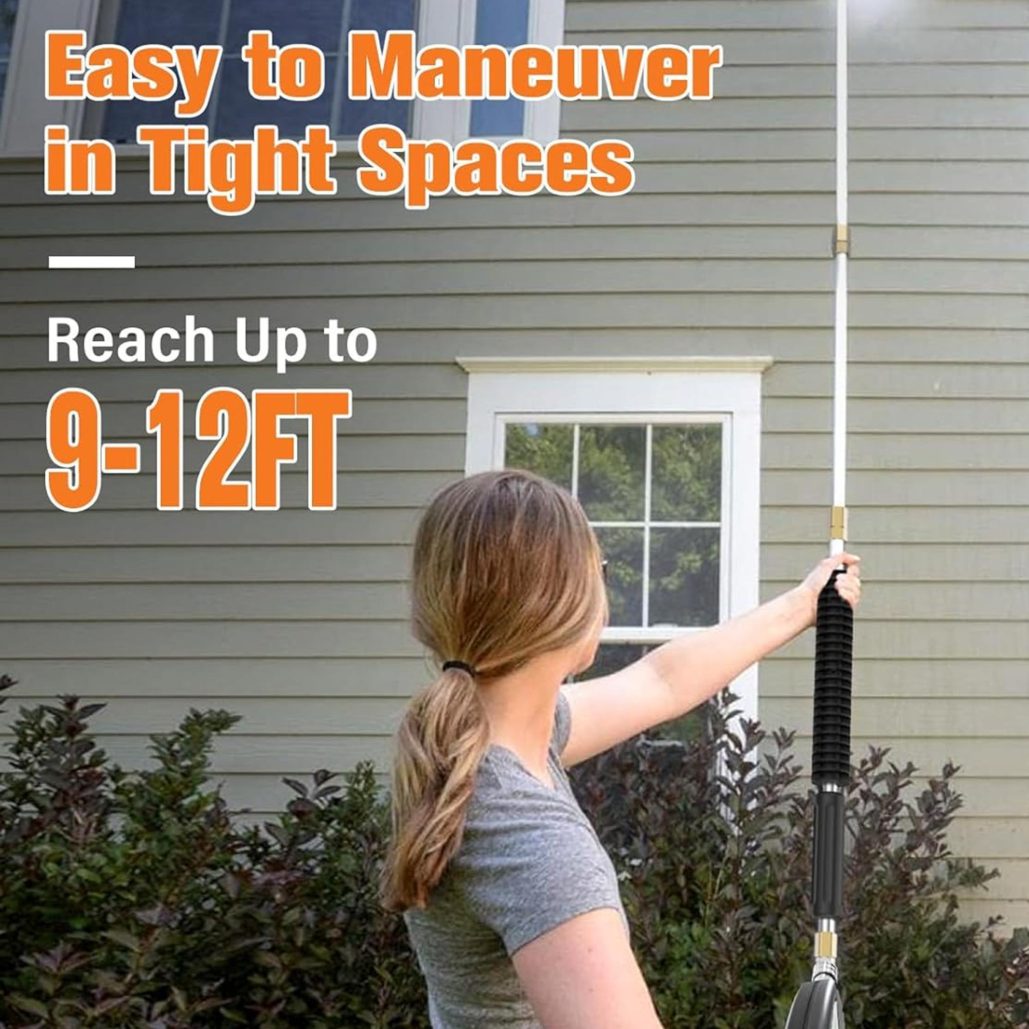 Pressure Washer Extension Wand, 10 Pack Power Washer Lance with 5 Atomization Nozzle Tips,1 Gutter Cleaner Attachment Curved Rod, 1/4" Quick Connect, 4000 PSI Pressure Washer Extension Wand, 10 Pack Power Washer Lance with 5 Atomization Nozzle Tips,1 Gutter Cleaner Attachment Curved Rod, 1/4" Quick Connect, 4000 PSI