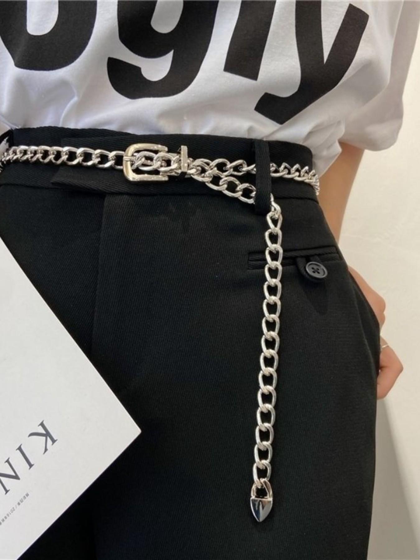 Fashionable Metal Chain Waist Belt, Simple Trendy Unisex Design, Casual All Seasons Accessory, Versatile and Stylish, Chain Belts