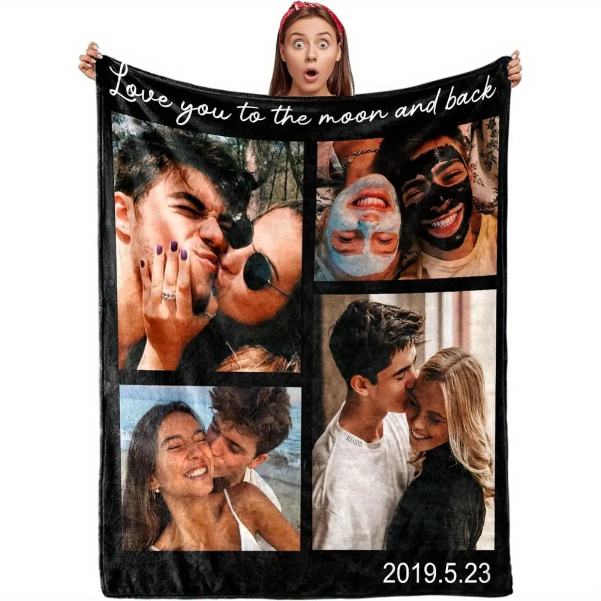 Same-day shipping, custom photo blankets and other creative gifts, personalized flannel blankets suitable for boyfriends, girlfriends, and wives, made of 280g flannel material, available in multiple sizes, suitable for all seasons