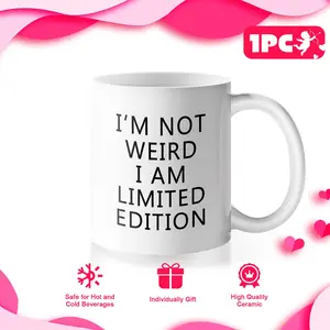 1pc 11oz Large Coffee Mug Tea Cup Ceramic with Handle Big Heavy Must Have Funny Cute Cool Novelty Gift for Men Women Him Her Male Female Guy Coworker Best Friend BBF Sister Bestie Brother Mom Daughter Son on Birthday Valentines's Day