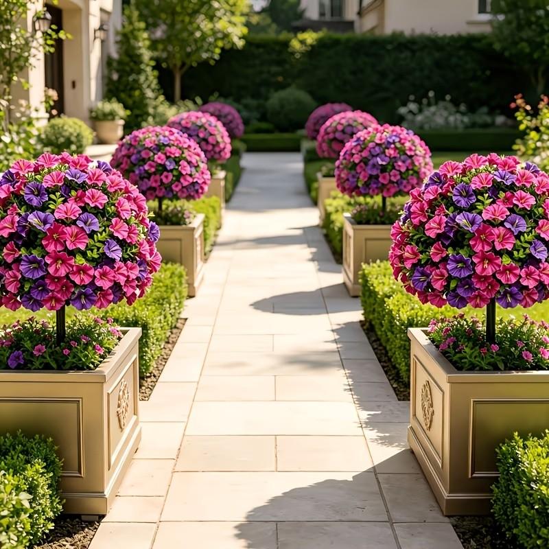2pcs Large Multi-Color Morning Glory Artificial Flower Arrangements, UV-Resistant Indoor/Outdoor Decor for Home, Hotel, Garden & Wedding Artificial Flower Decorations