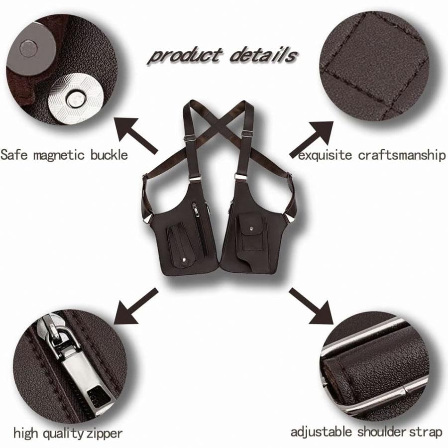 Men's Underarm Chest Harness Bag, Multi-Pocket Adjustable Anti-Theft EDC Pouch, Hands-Free Convenient Storage for Cycling, Hiking, Camping, Outdoor Activities & Daily Use