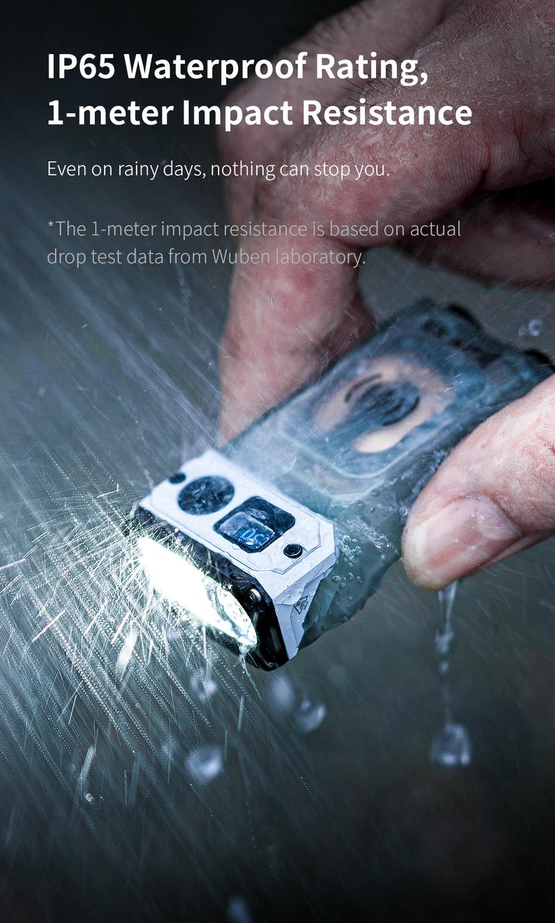 WUBEN X3 Mini Rechargeable Flashlight with Charging Base 180 Degree EDC Keychain Flashlight Twist Ip65 Waterproof Magnet Pocket Flashlight 10 Mode Type-C Lanyard for Camping, Outdoor,Inspection, Gift