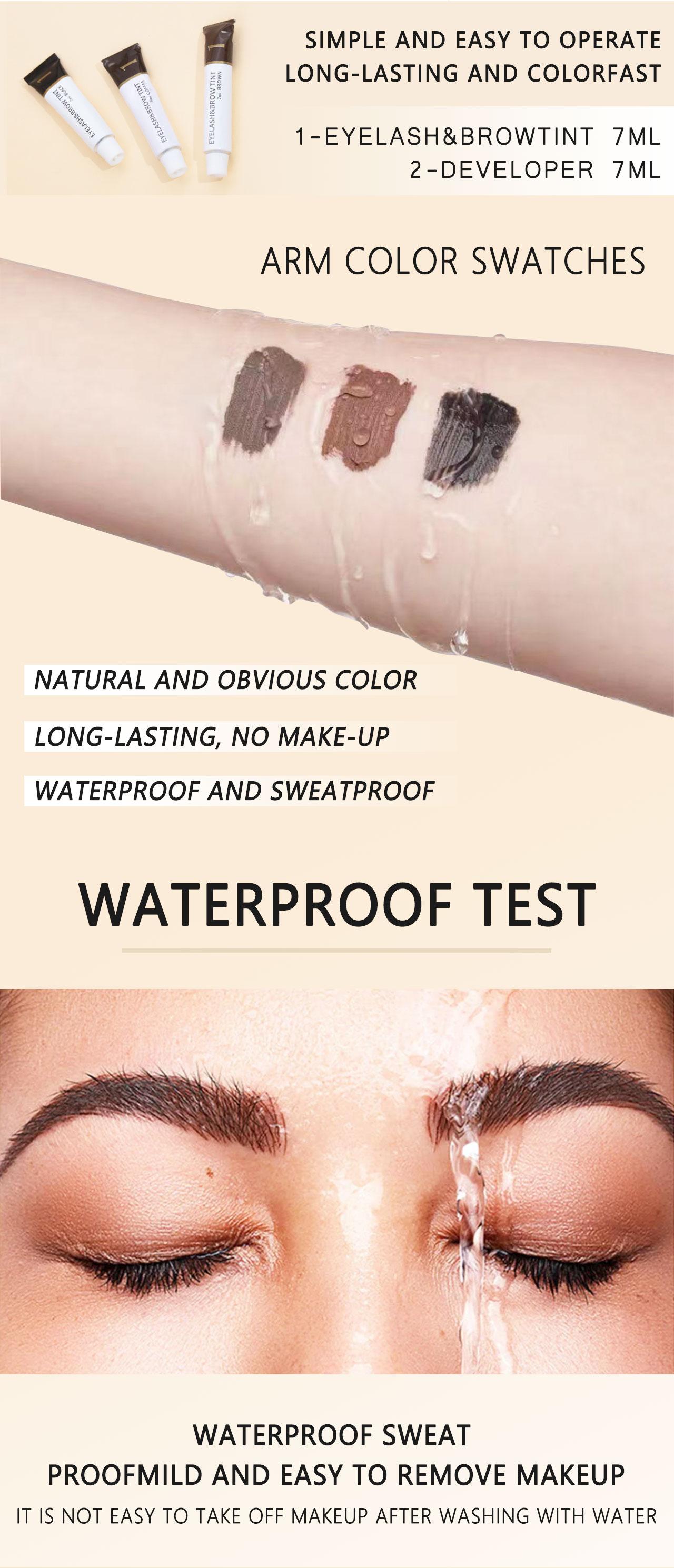 Eyelash & Eyebrow Tinting Kit, Eyebrow Tinting Cream, 1 Box Long-Lasting Natural Eyelash & Eyebrow Tint, Eye Makeup Tool for Women & Girls, Cosmetic