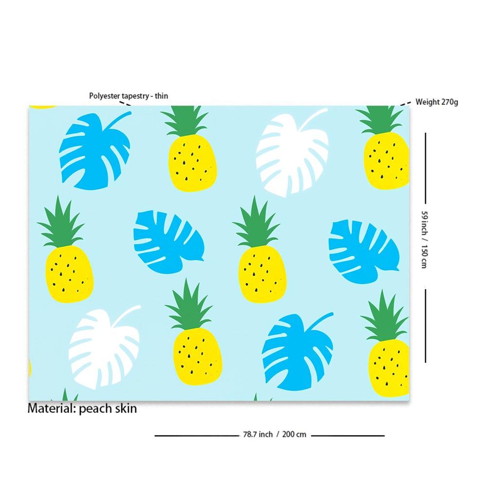Summer Beach Party Decor Hanging Tapestry, Pineapple Turtle Shell Pattern, Suitable for Living Room, Multiple Sizes Available, Party Decoration