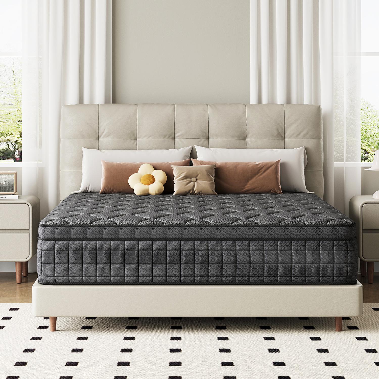 【MYDao】8/10/12/14 Inch Twin, Full, Queen, King Mattress Memory Foam And Spring, Hybrid MattressMedium Firmness, Lumbar Support, For Home Rooms Hotels, Boxed Halloween ChristmasGift Furniture Ergonomic mattress queen size mattress