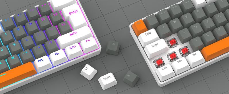 ZIYOU LANG T60 Wired Rainbow Backlit Mechanical Gaming Keybaord and Mouse Combo, 62 Keys Mini Portable Keyboard, 6400 DPI RGB Homeycomb Mouse, with Coiled Aviator C Cable for PS4/PC/WIN Gamer