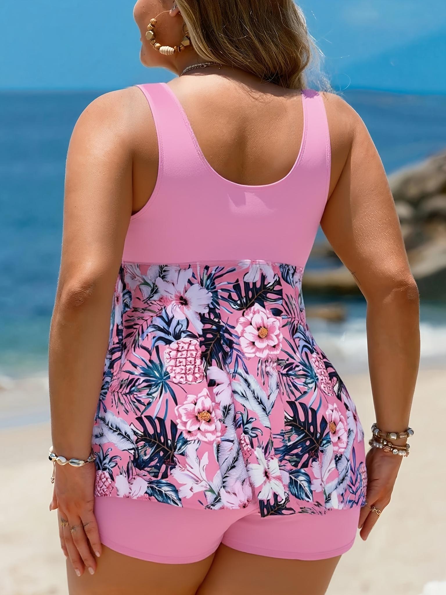 Swimsuit for Women, Womens Plus Size Swim Dress Swimsuit One Piece Tummy Control Bathing Suit Flowy Body Shaping Swimwear