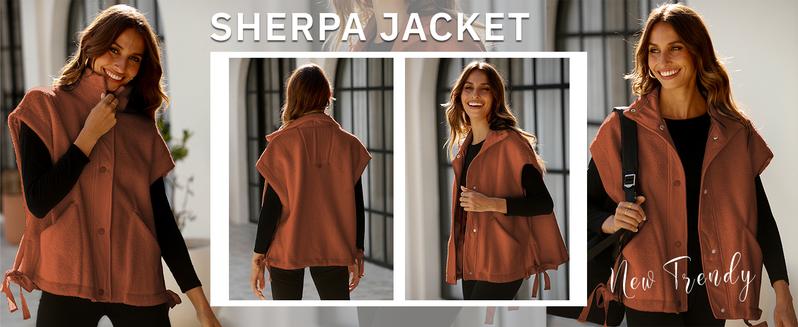 Molitree Women's Oversized Fleece Vest Sleeveless Casual Button Down Piecing Fuzzy Sherpa Gilet Jacket with Pockets Basic Minimalist Molitree Women's Oversized Fleece Vest Sleeveless Casual Button Down Piecing Fuzzy Sherpa Gilet Jacket with Pockets Basic Minimalist