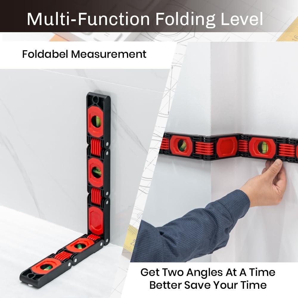 High Precision Folding Magnetic Level Ruler Multi Angle Measuring Tool Woodworking Corner Layout for Home Renovation