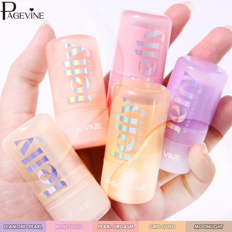 PAGE VINE Popular Water Gloss Jelly Highlight Eyeshadow Stick Super Shiny Multi-color Eyeshadow Highlight Stick Makeup