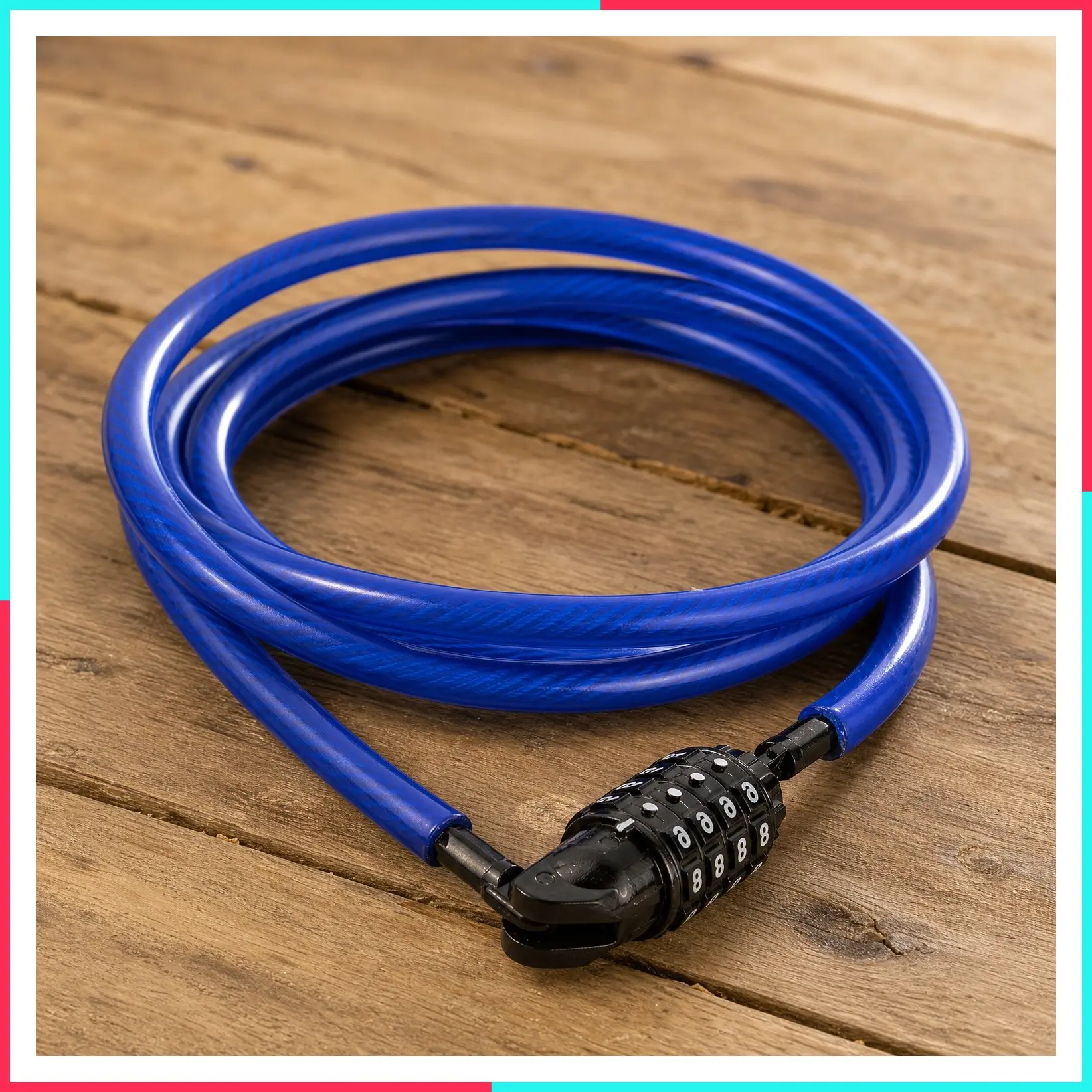 Security Cable Lock with Combination, 5ft Length