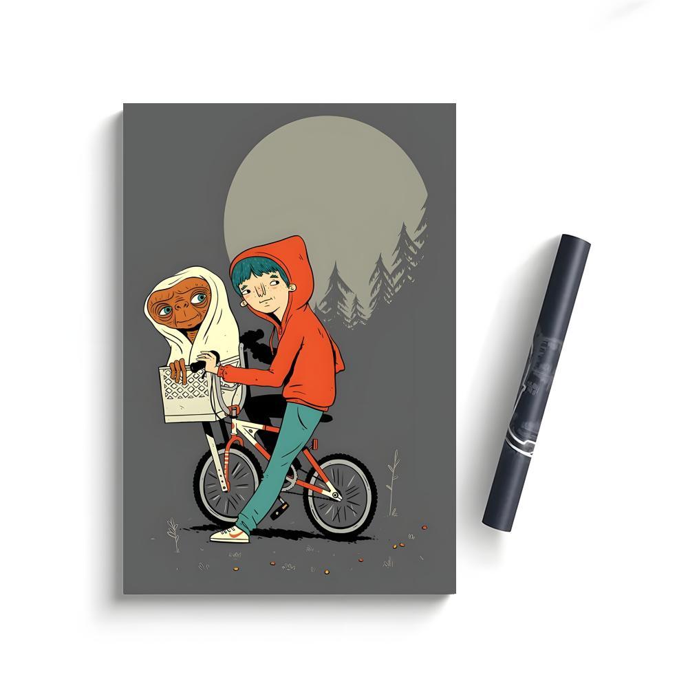 Alien Movie Retro Poster Self-Adhesive Waterproof Art Sticker, Aesthetic Minimalist Wall Poster for Coffee Shop, Bar & Home Room Decor