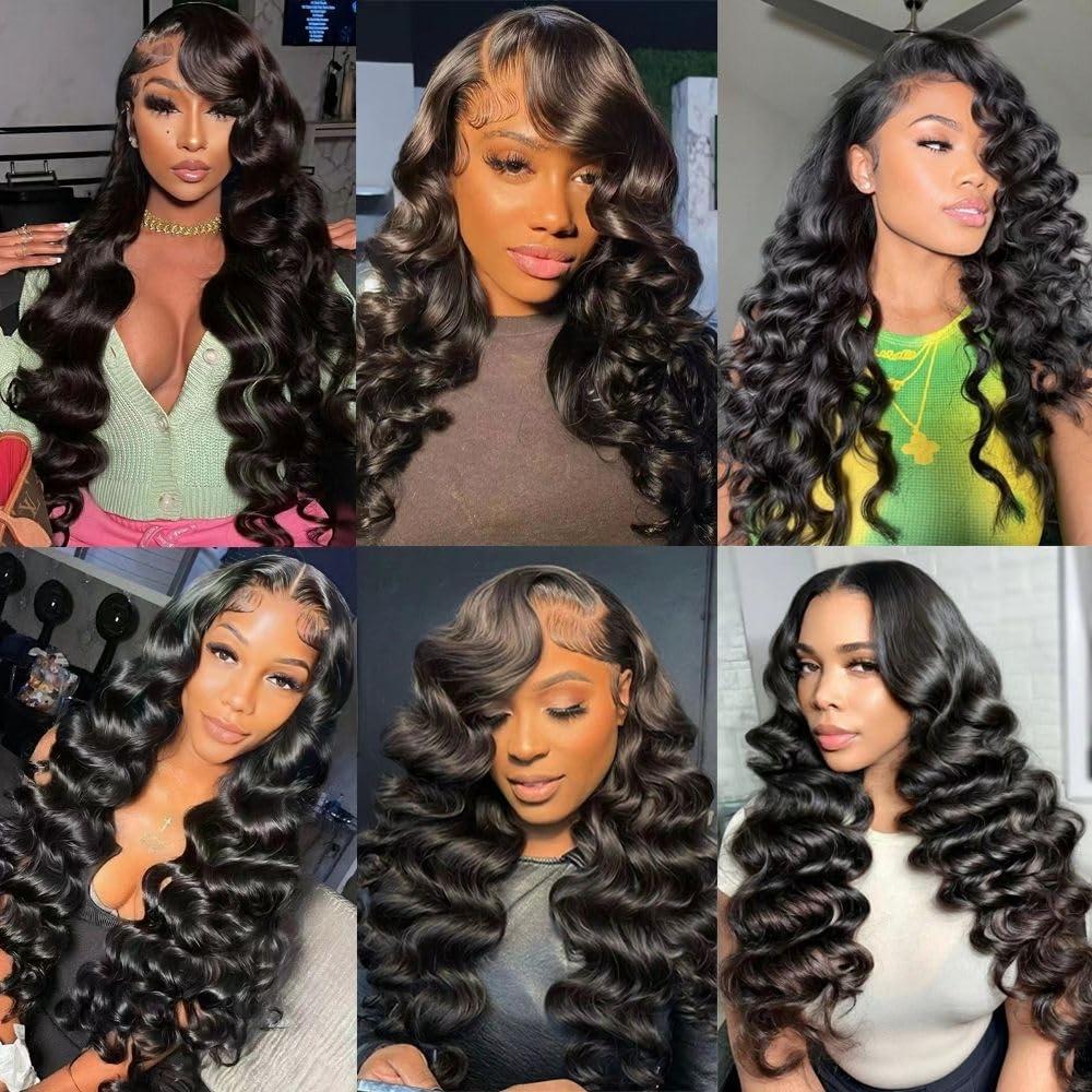12A Natural Black Loose Deep Wave Bundles Human Hair 30Inch Brazilian Virgin Hair Extensions  Unprocessed Natural Hair Double Weft Bundles For Women