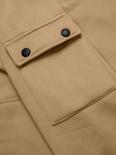 Men's Fall & Winter Hooded Casual Tracksuit Set: featuring a zip-front hooded design, cargo pants with multiple pockets, and warm long-sleeve jacket paired with pants. Ideal for cold weather wear.