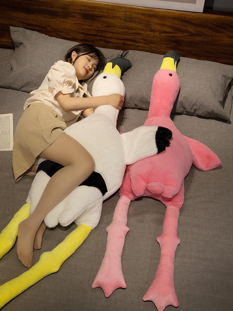 Big Size Flamingo Doll Stuffed Toy Soft Big Pillow Girl Heart-shaped Rag Bed Leg Birthday Christmas Gift Plush Toys