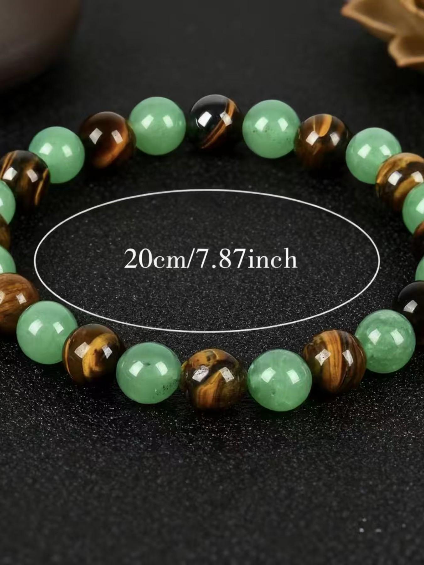 Colorblock Stone Beaded Bracelet, Fashionable Jewelry for Women & Men, Trendy All-match & Exquisite Jewelry for Birthday Gift