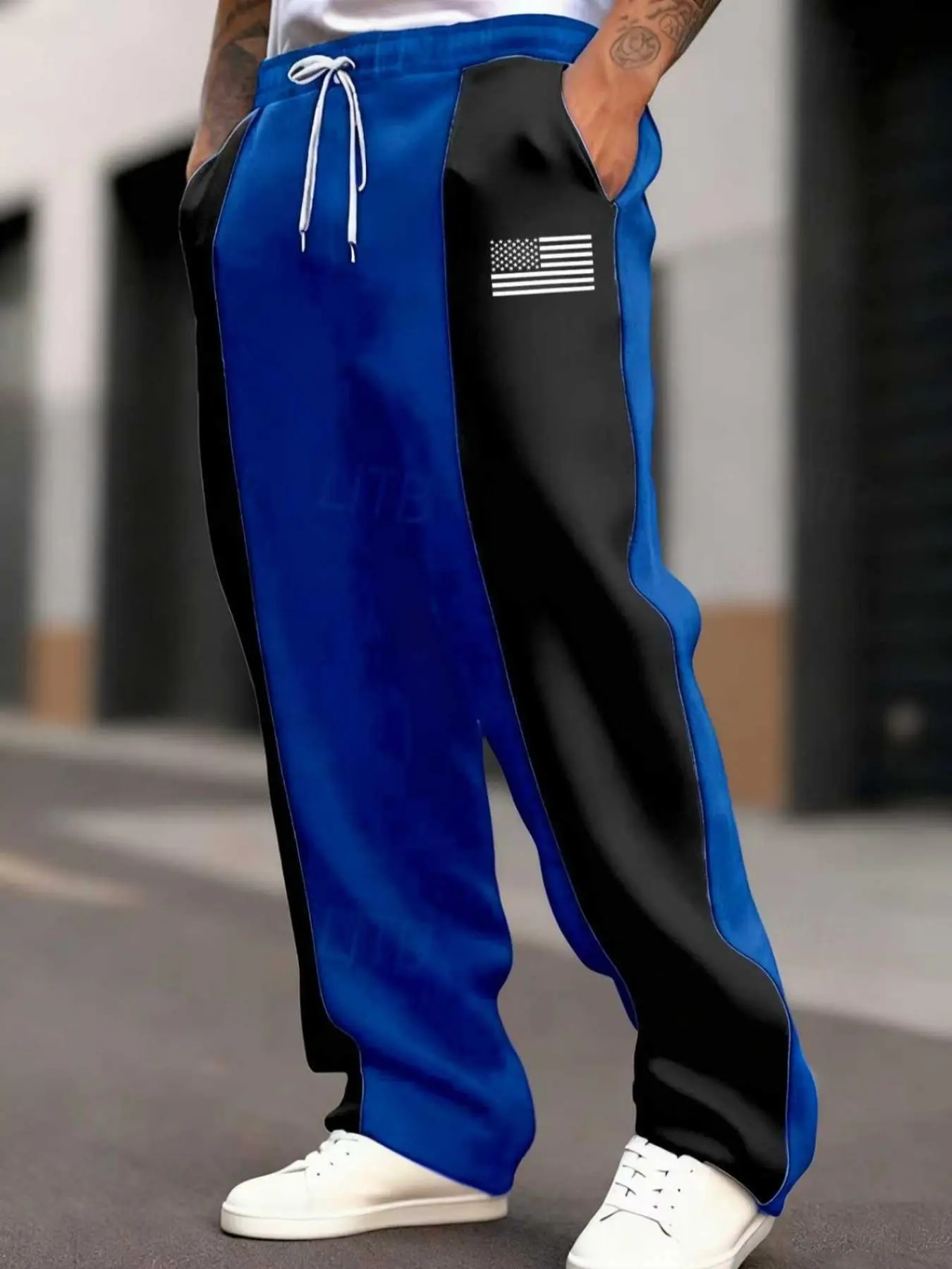 Men's Regular Fit Colorblock Print Sweatpants, Casual Comfy Breathable Jogger Pants for Daily Wear, Men's Casual Sporty Trousers for All Seasons, Casual Sports Pants, Casual Sports Bottoms