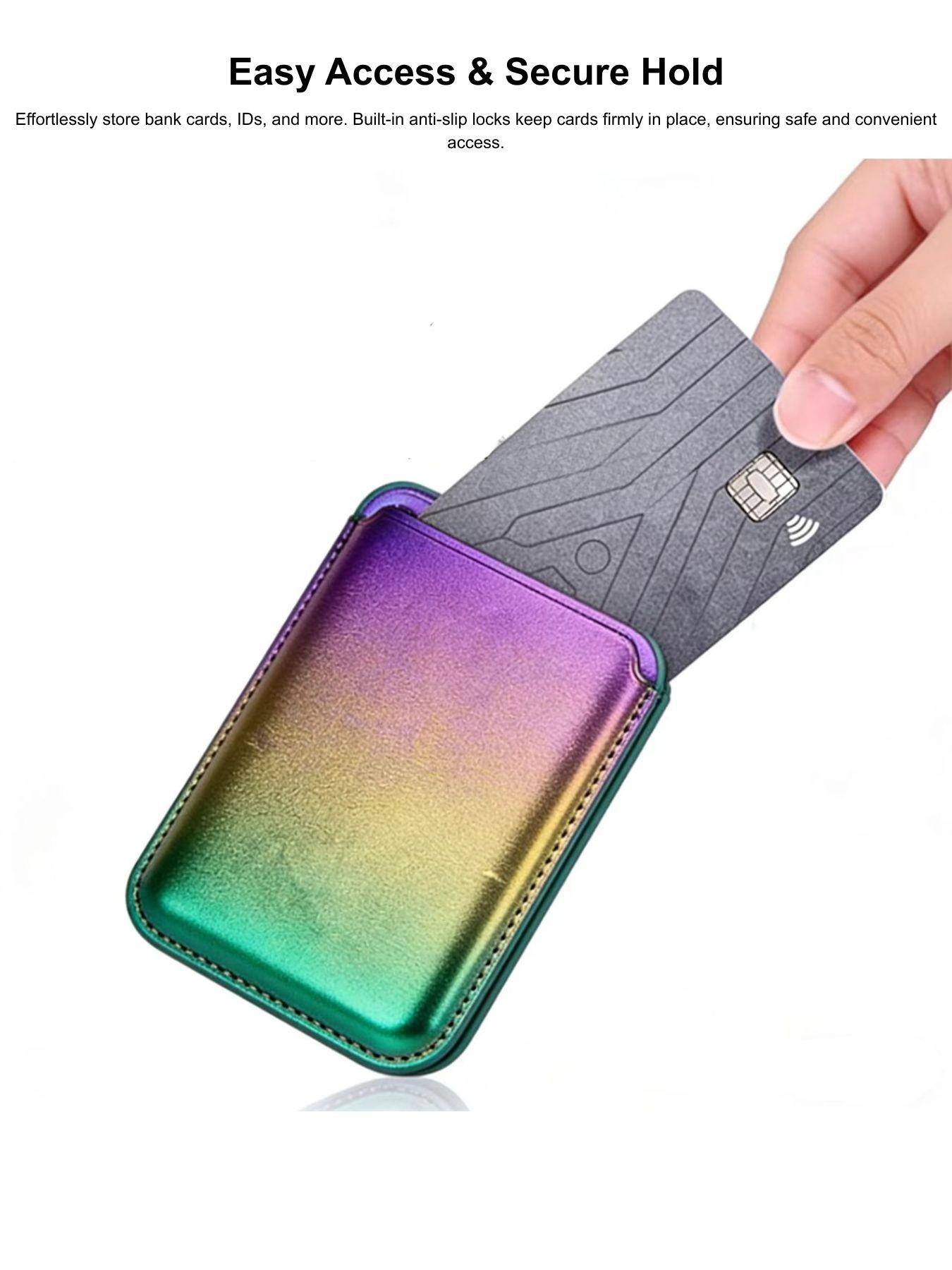 Apple Series Magnetic Leather Card Holder Wallet, Compatible with Apple Magsafe Case Accessories, Non-Toxic Classic Style Phone Cover