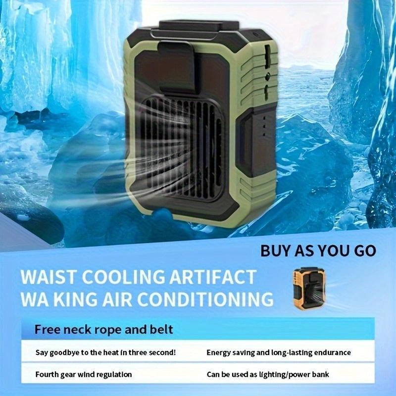 [New Year's Deals] Ntaanoo Portable Waist Fan 2026 New Personal Rechargeable with 3 Speeds Airflow & LED Light for Outdoor Jobsite Farm Traveling Fishing