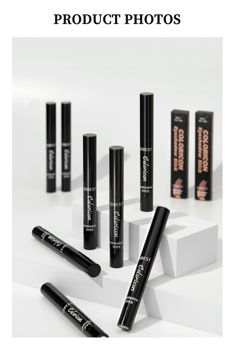 8 Color Shimmer Highlighter Eyeshadow Stick, Long-Lasting Natural Brightening, Lazy Eye Shadow Brush Set, One-Touch Application