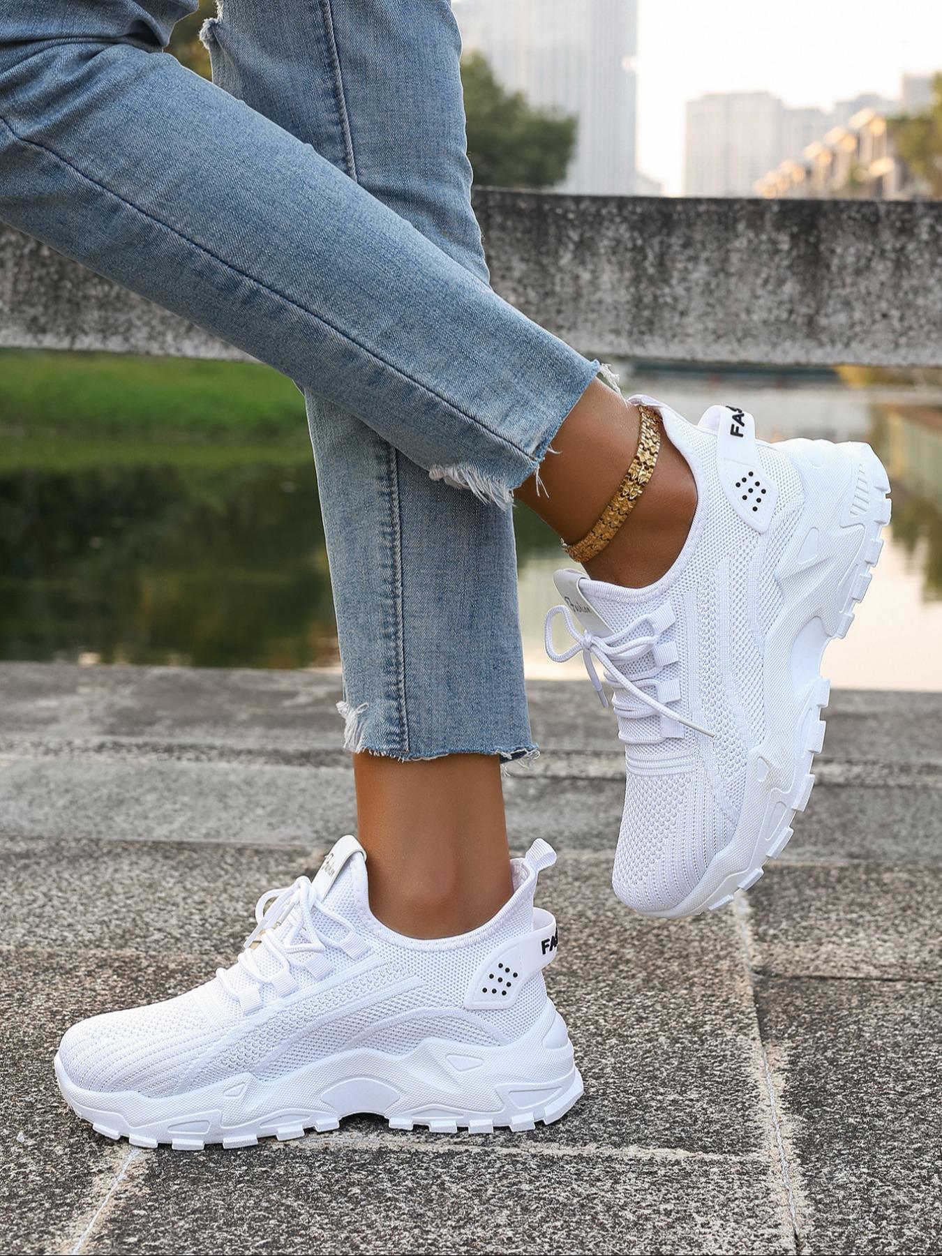 Women's Casual Low-Top Walking Shoes, Textile Upper, PVC Sole, Round Toe Design, All Season Comfortable Footwear, Lightweight Breathable Shoes