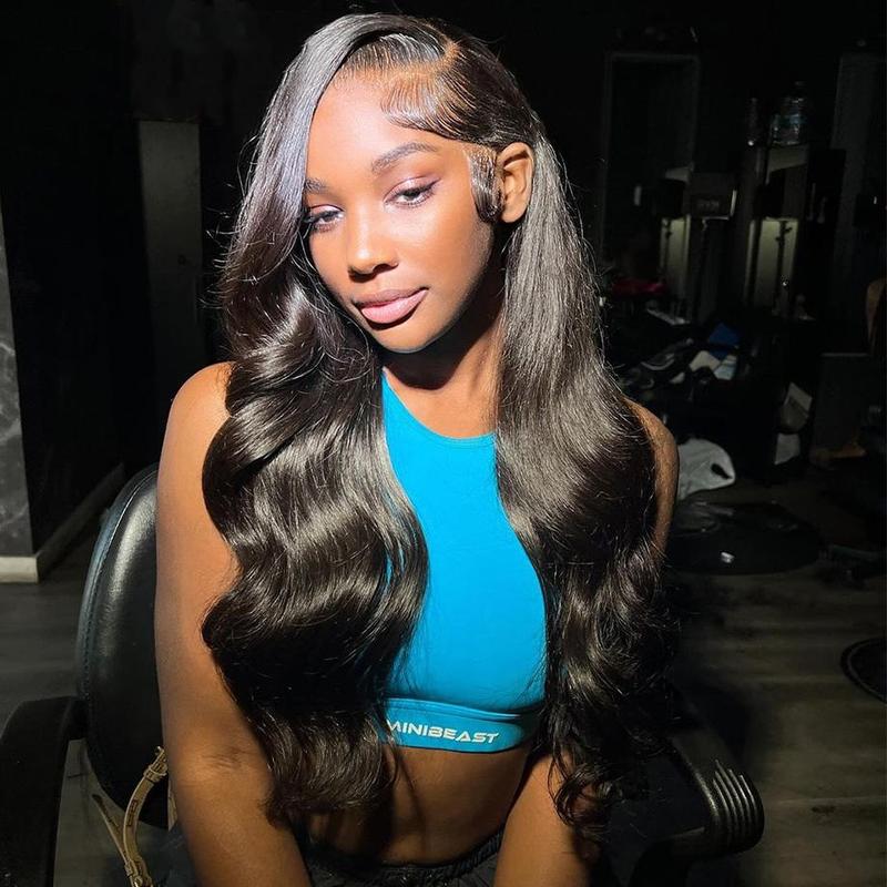 Dachic Hair 13x6 HD Transparent Lace Front Wigs Natural Black Body Wave Wig 180% Density 99J Burgundy Pre Plucked Brazilian Hair 613 Blonde Color Human Hair P4/27 Highlight Body Wave Wig Hot Red Color Wigs for Women