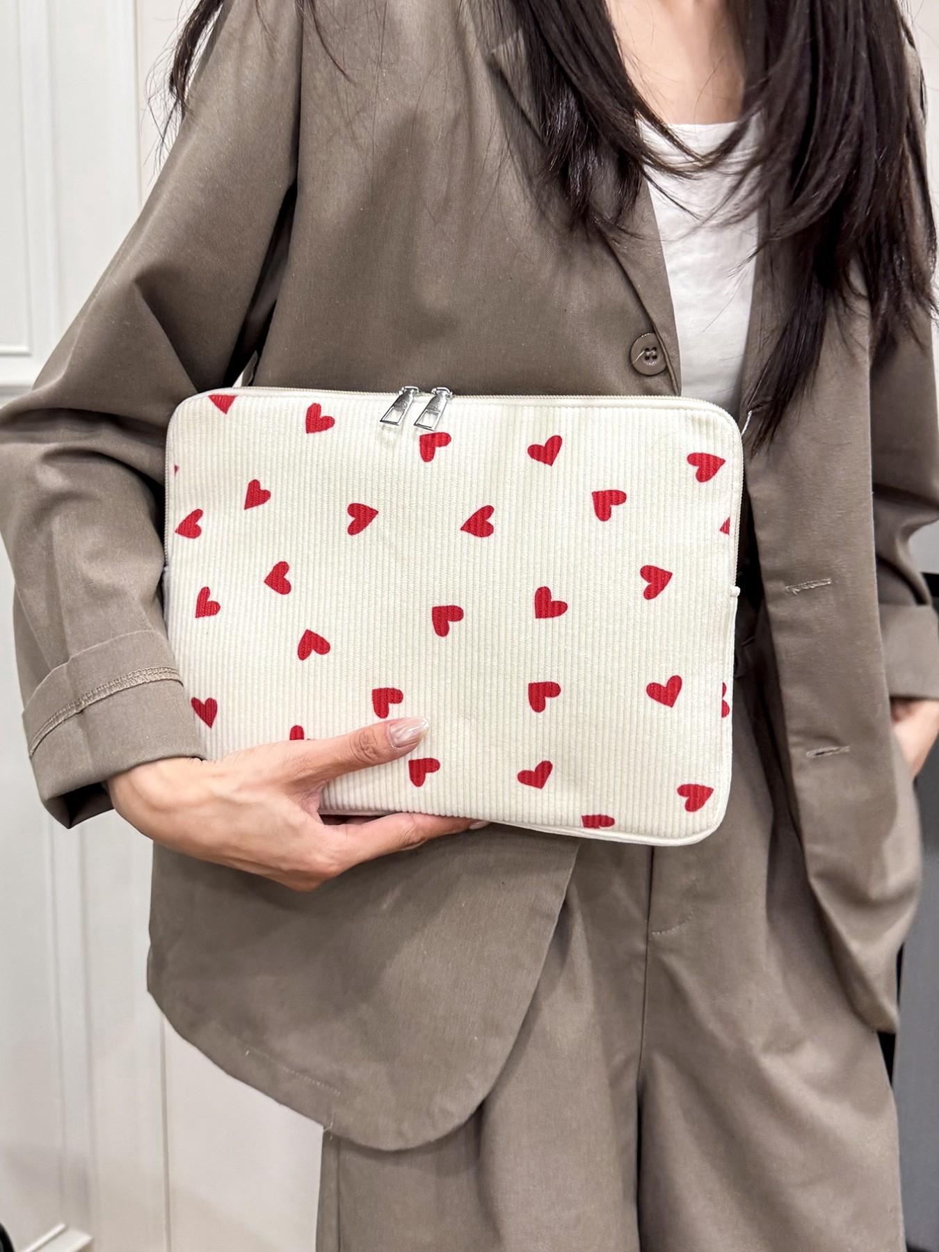 Heart Laptop Backpack, Casual Stars Pattern, Multi-Size Computer Protection Case, Ideal for Teachers and Students, School Supplies