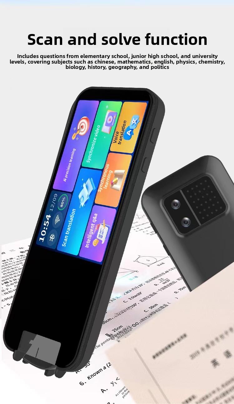 Large Screen Offline Scanning Pen Chinese English Japanese Korean Translator 9 Subjects Sync Reading Pen
