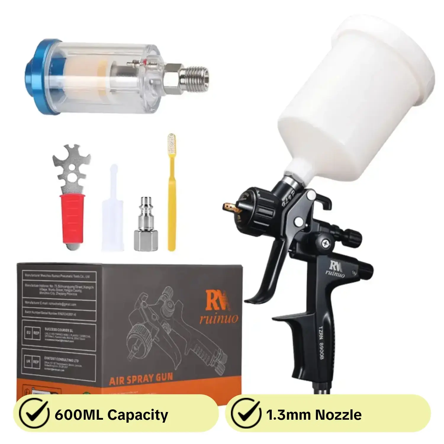 Car Repair Spray Tool, 600ML Capacity Cup 1.3mm Nozzle Professional Car Repair Spray Tool, Water-based Paint Spray Tool, Paint Spraying Tool, Spray Painting Tool, Paint Sprayer