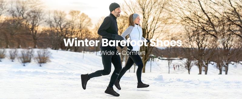 HOBIBEAR Womens Winter Barefoot Shoes Men Wide Toe Box Warm Faux Fur Lined Ankle Sneakers Thick walking shoes