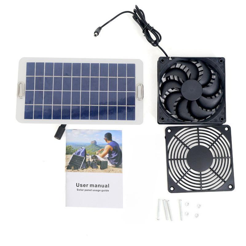 Efficient Solar Powered Exhaust Fan, Portable Solar Panel Air Extractor Ventilation Fan, Durable Solar Cooling Device, Perfect for Chicken Coops, Greenhouses, Sheds, Pet Houses, Rv, Reliable Outdoor Solar Ventilation Equipment for Multiple Scenarios