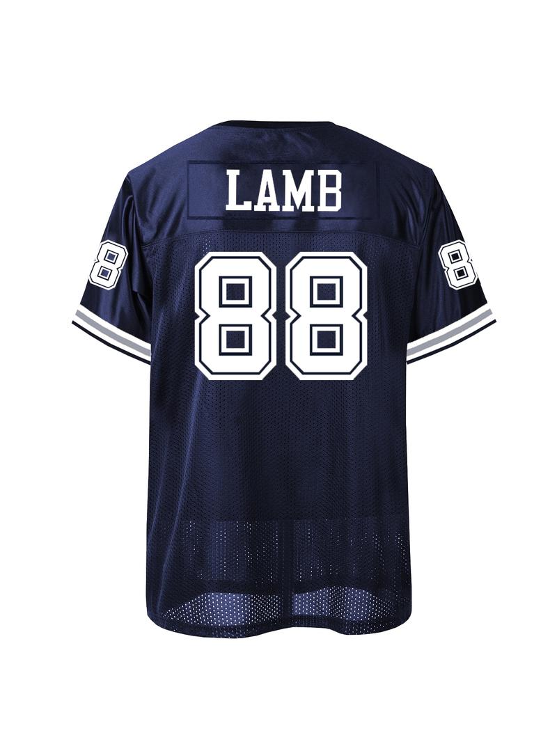 Men's American Football Jersey - Breathable Athletic Top, Embroidered, V-Neck, Short Sleeve, Loose Fit for Casual, Streetwear & Sports Activities