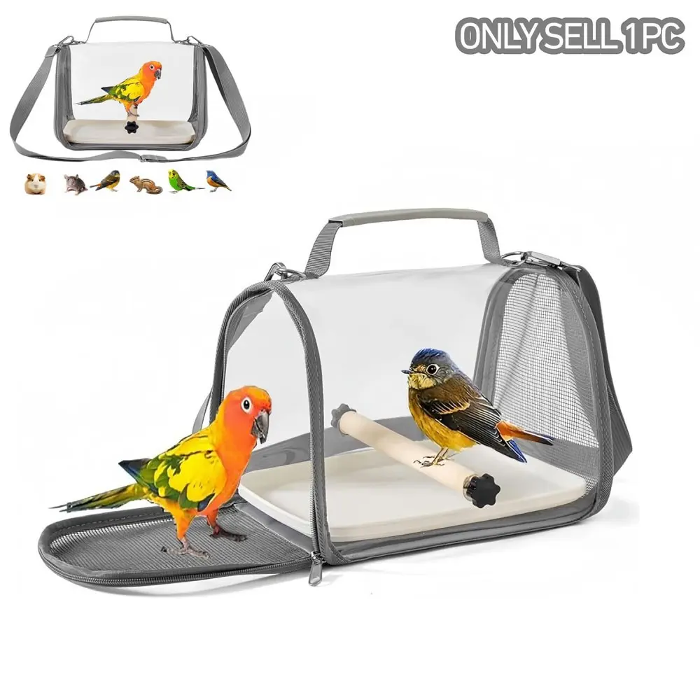 Portable Bird Cage with Perch and Comfortable Pad, Ideal for Various Birds and Lizards, Convenient Travel Cage for Pets