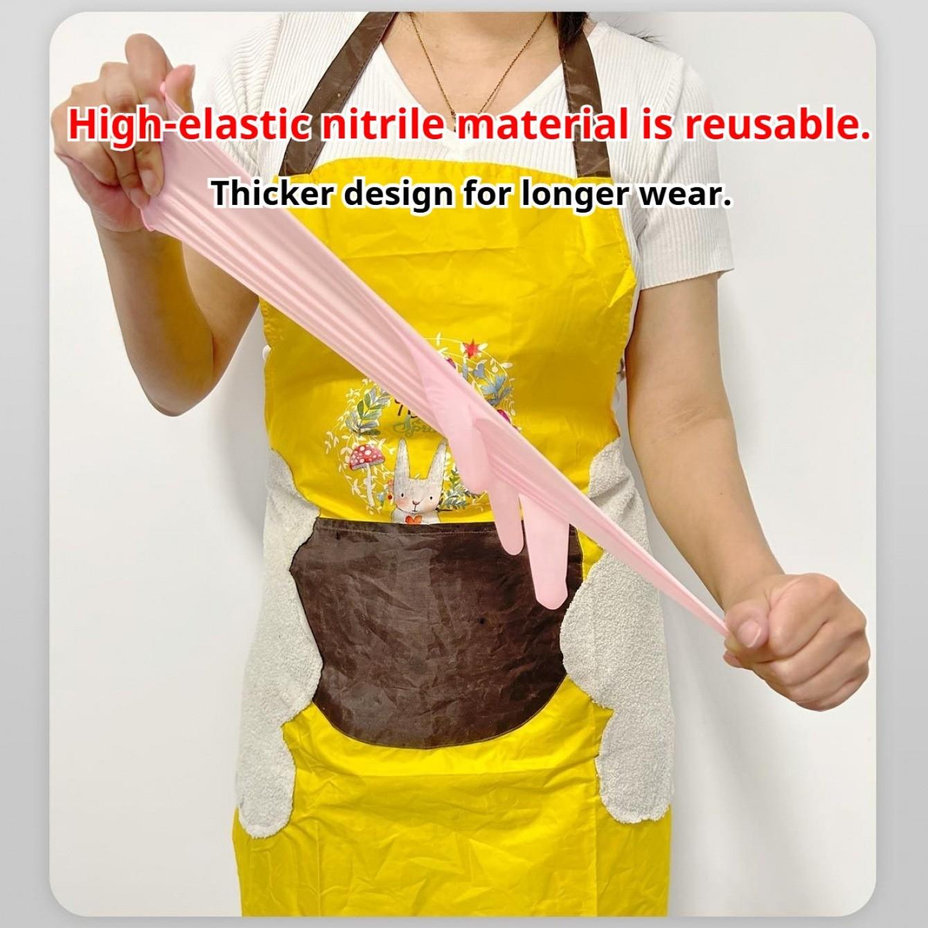 Disposable Nitrile Gloves, 12 Inch Nitrile Gloves Food Grade Kitchen Cleaning Household Dishwashing Durable Rubber