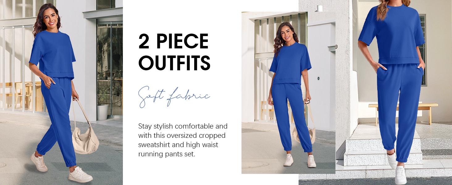 FISOEW Womens 2 Piece Outfits Casual Oversized Cropped Sweatshirt and High Waist Running Shorts Tracksuit Sets tracksuits #Springtok #TikTokShopJumpstartSale Summer Sportswear i am gia track set tracksuits for women