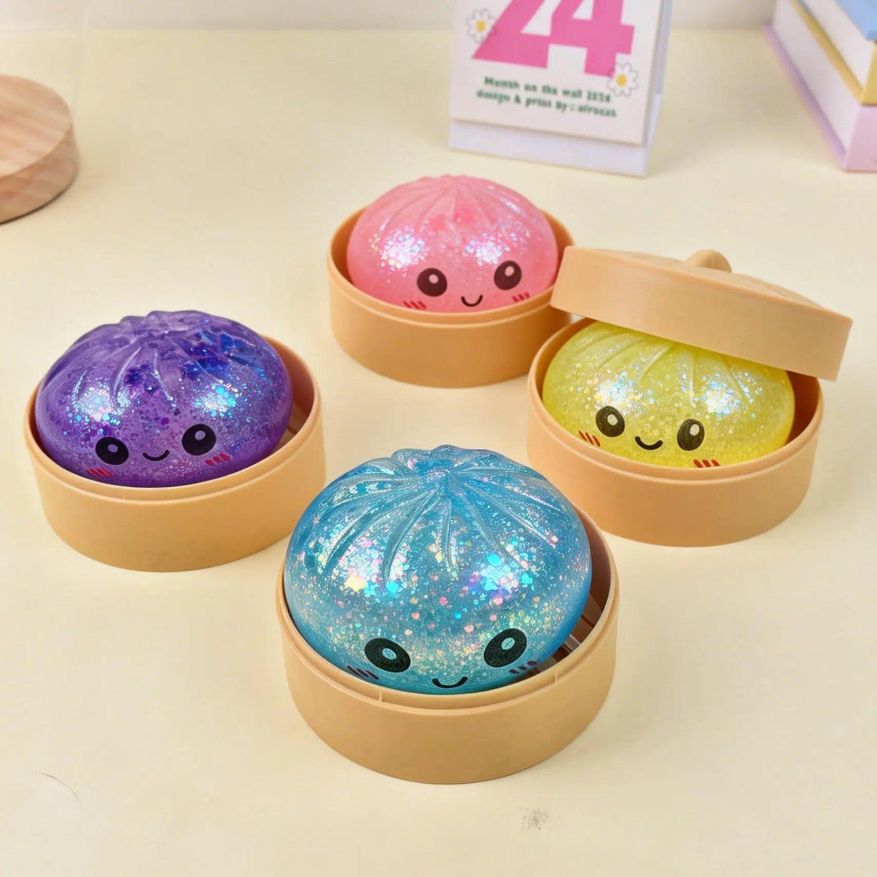 Glitter Series Expressive Big Dumpling Squishy - Blind Box, Mysecret Bun Fidget Toy, Soft TPR Material, Stress Relief, Unboxing Surprise,  Rare squishy Random Style per Pack. Perfect for graduation, great for students to exchange gifts.