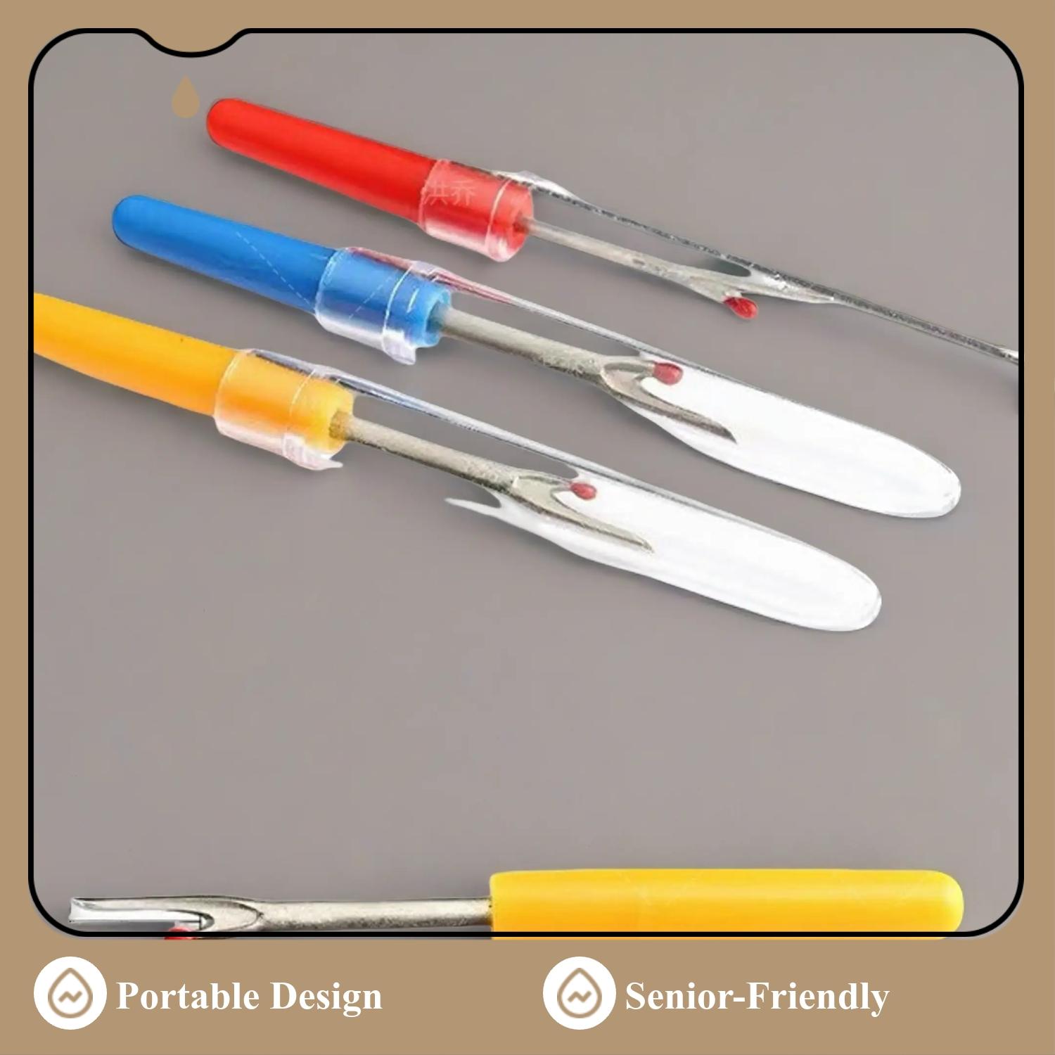 4-Piece Simple Threading Needle Set, Multi-Use Sewing Accessories for Seniors, Includes Threader/looper/thimble, Mixed Colors