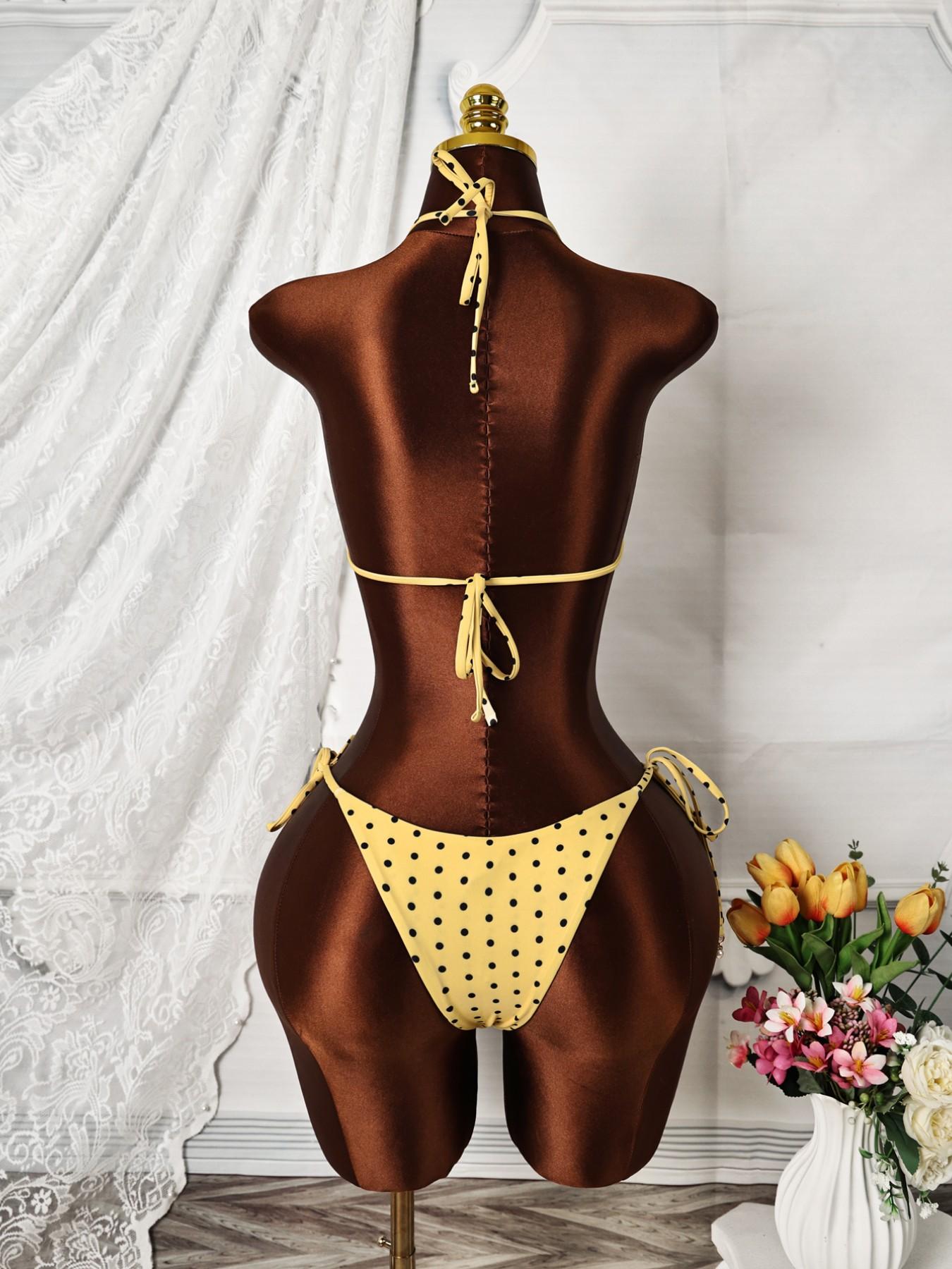 Women's Summer Bikini Set, Sexy Polka Dot Design, Beach Ready, Versatile Wear, Perfect for Beach Wear and Casual Occasions, Stylish Swimsuit for Ladies