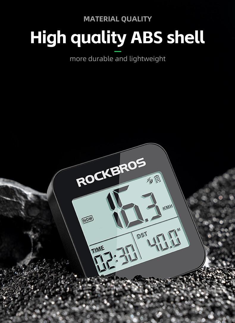 ROCKBROS GPS Bike Computer Accurate Wireless Speedometer with Backlight