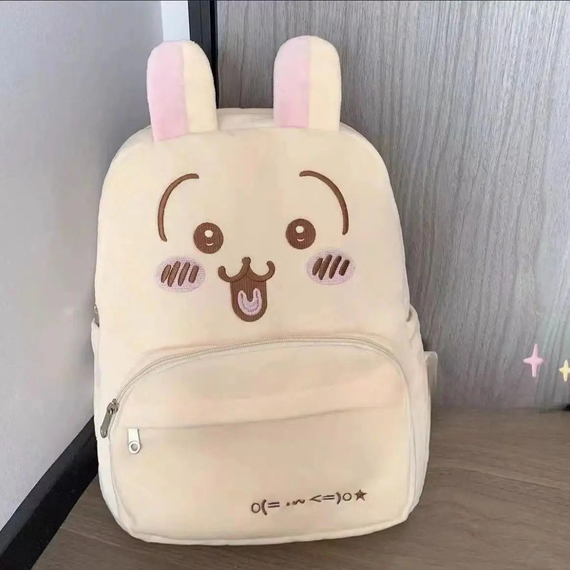 うさぎ USAGI New Homemade Cute Plush Large Capacity Embroidered Kawaii School Bag Backpack Girl Gift Animation yiji