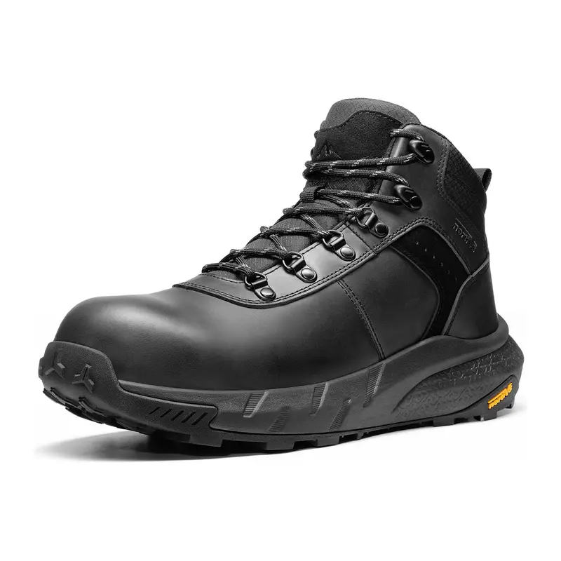 【Fall Deals】NORTIV 8 Men's Nano Composite Toe Work Boots, Closed-Laced Round Toe Footwear with Leather Upper, TPU & Rubber Laces, Anti-Fatigue Lightweight Slip-Resistant Breathable ASTM F2412-24 DriftShield-Nano All-Season Safety Shoes for Warehouse Worke