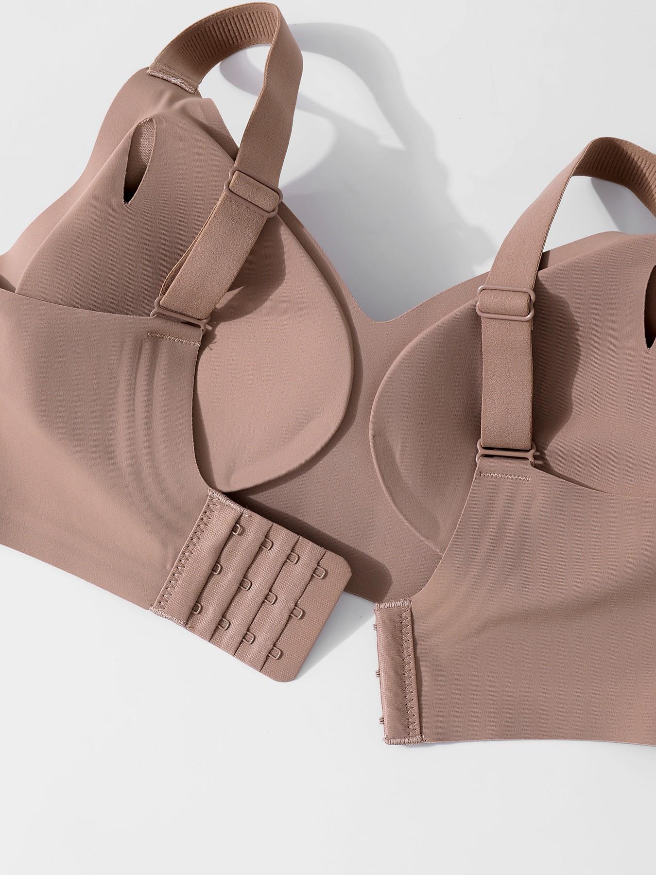 2 pack / 6 colors, high-quality women's seamless jelly bra, four rows of three hooks, push-up and lift, adjustable sports vest, suitable for daily wear, parties, yoga, comfortable, breathable and skin-friendly, women's underwire-free bra.